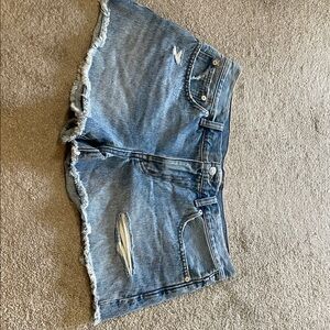 Madewell Blue Distressed Jean Shorts